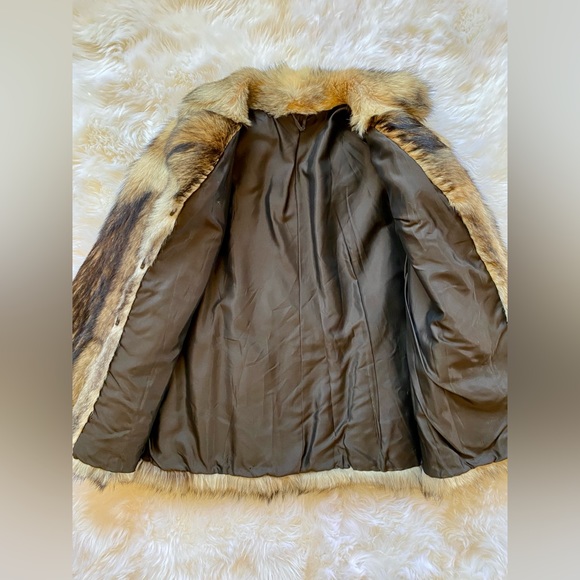 Vintage Genuine Real Fox Coat, Hip-Length, Brown, Tan, Cream | Ultra Plush - Picture 5 of 10